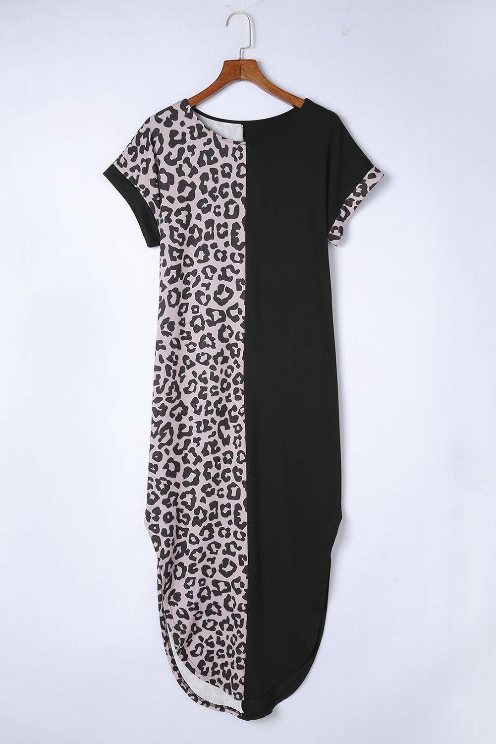 Leopard Color Block Split Dress - By Baano
