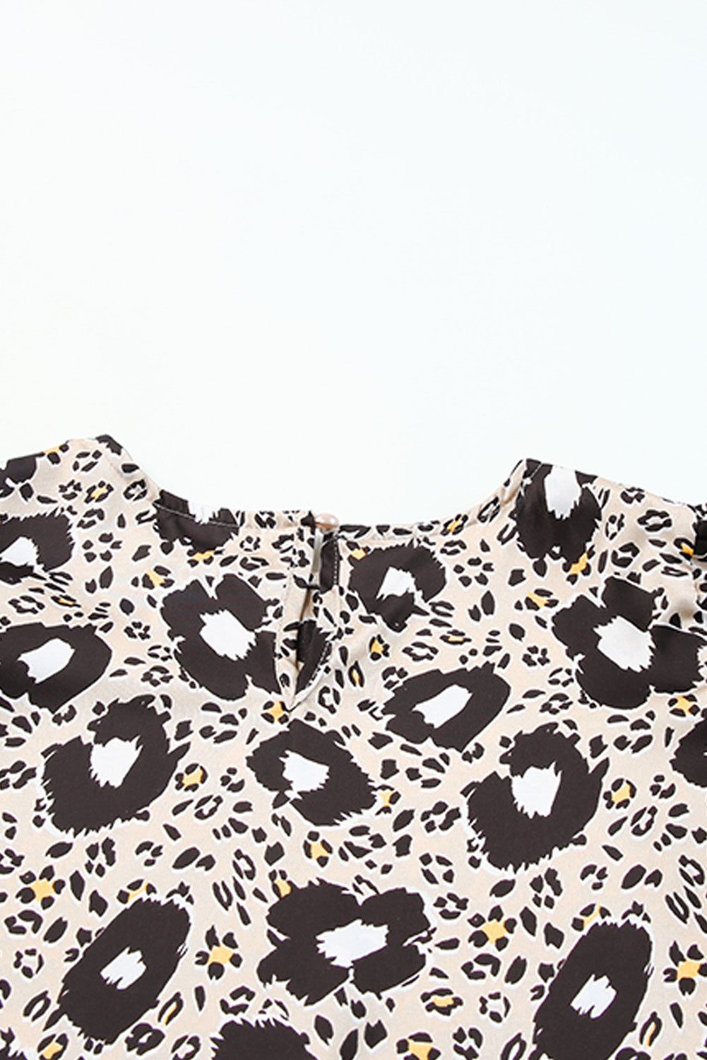 Animal Print Puff Sleeve Round Neck Blouse - By Baano