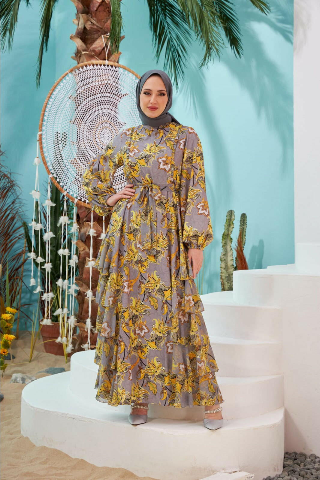 Madison Maxi Dress with Detailed Side Design and Long Sleeves Dresses ByBaano   