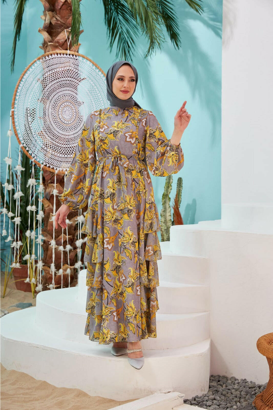 Madison Maxi Dress with Detailed Side Design and Long Sleeves Dresses ByBaano   