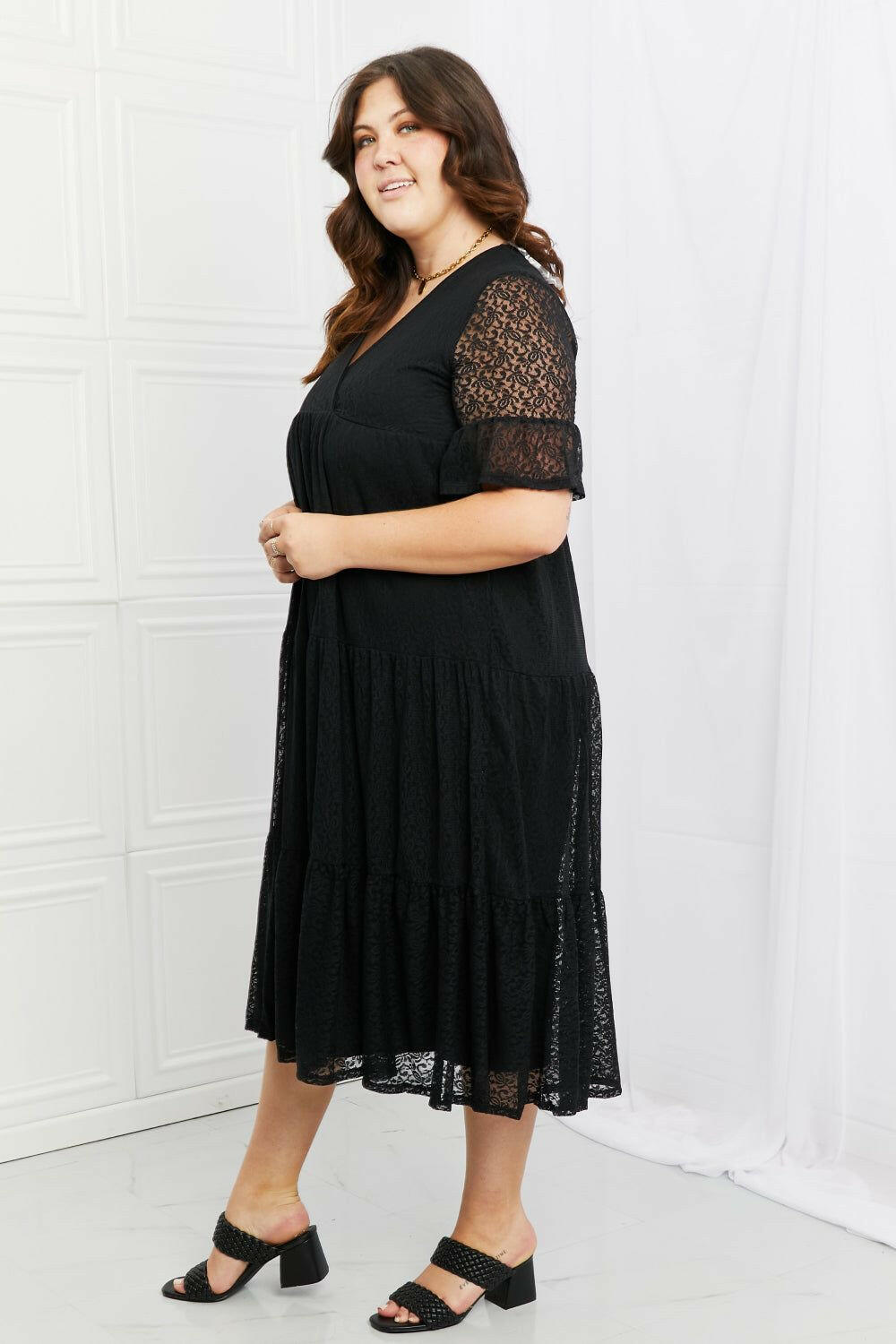 P & Rose Lovely Lace Full Size Tiered Dress.