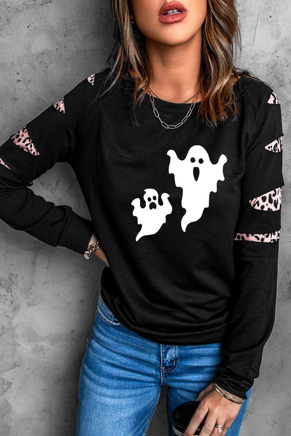 Ghost Graphic Round Neck Sweatshirt - By Baano