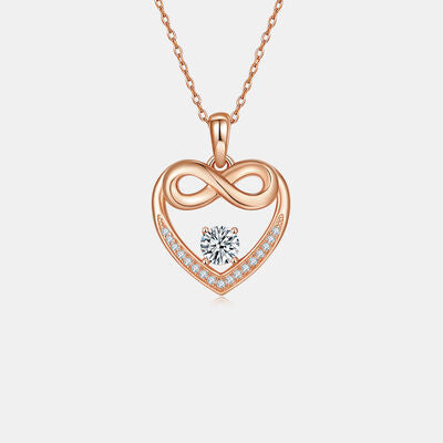 Moissanite 925 Sterling Sliver Heart Necklace