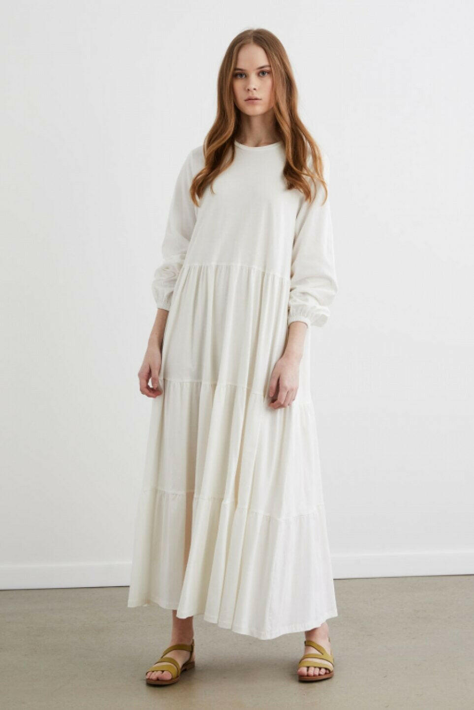 Shirley Cotton Maxi with Long Sleeves Dresses By Baano   