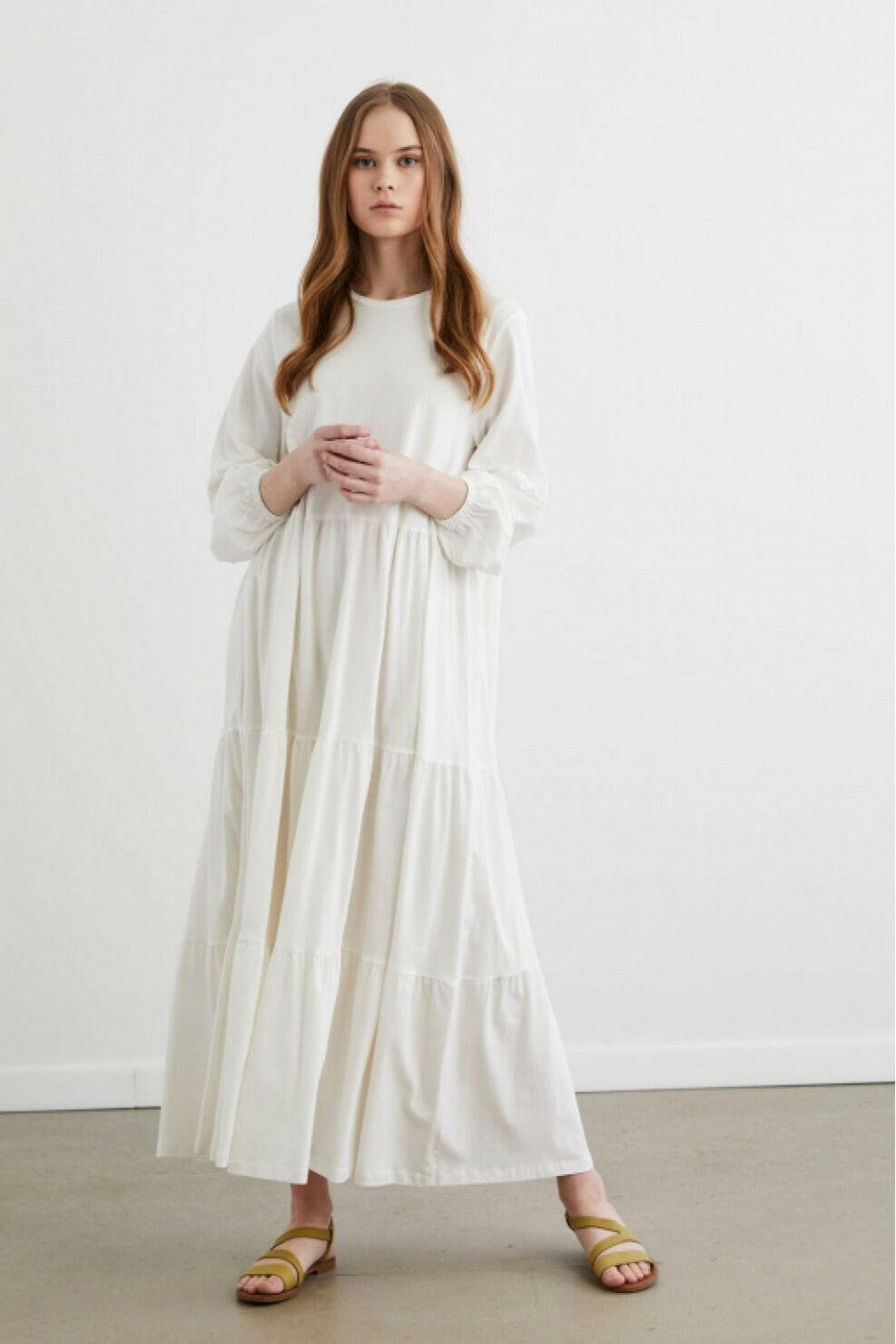 Shirley Cotton Maxi with Long Sleeves Dresses By Baano   