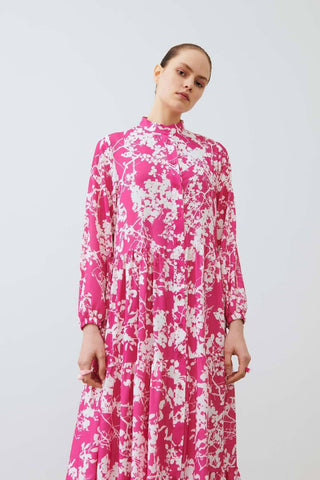 Polly Floral Maxi Dress In Light Pink