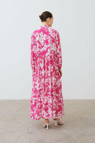 Polly Floral Maxi Dress In Light Pink