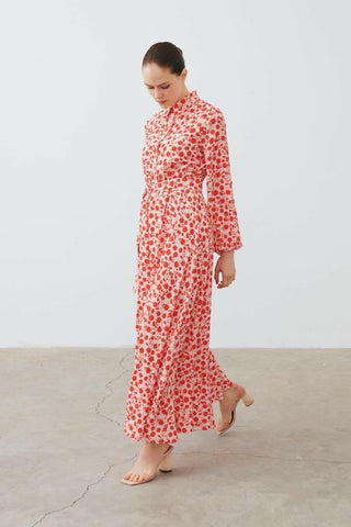 Peyton long Sleeve Dress In Persimmon - By Baano