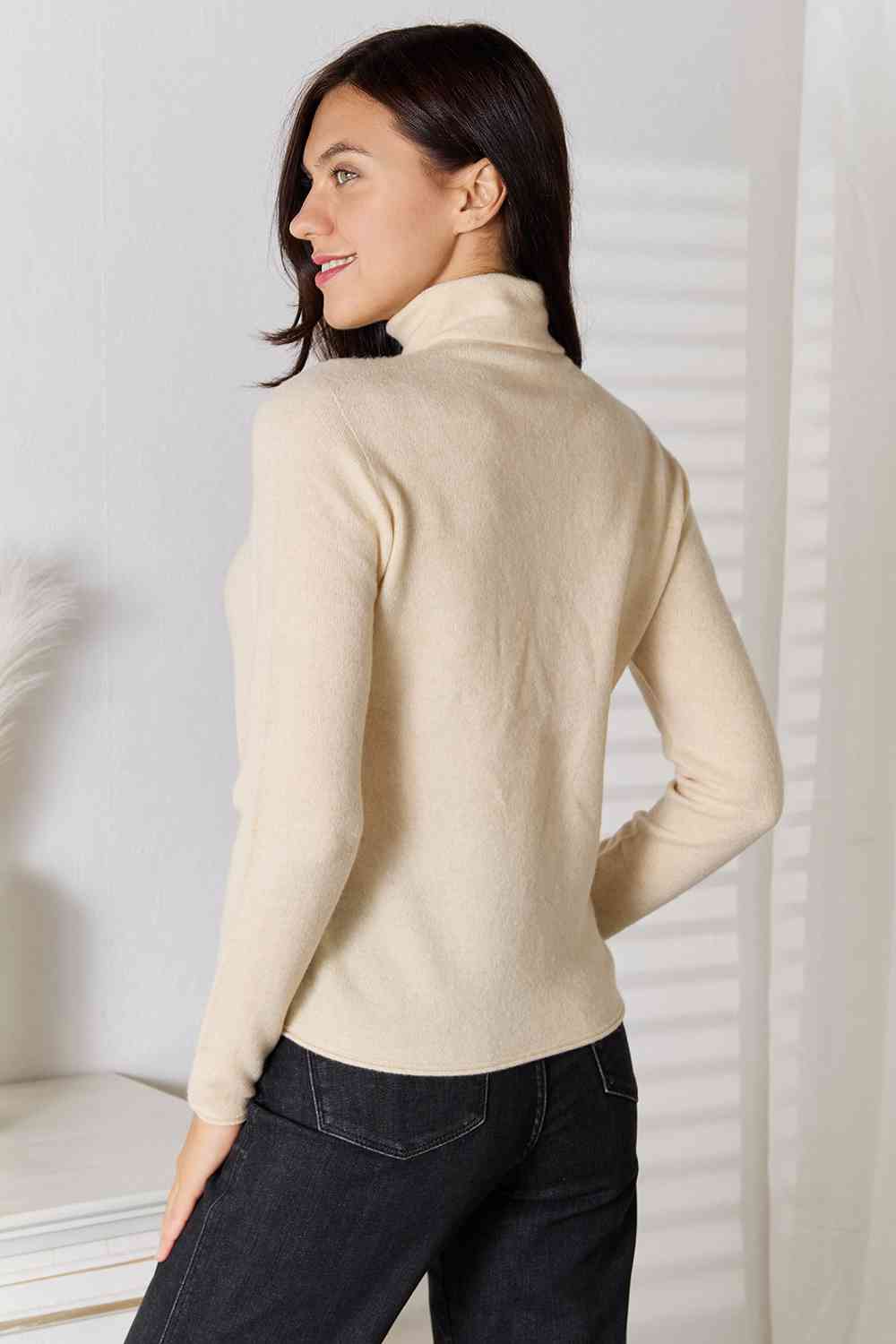 Turtleneck Long Sleeve Knit Top - By Baano