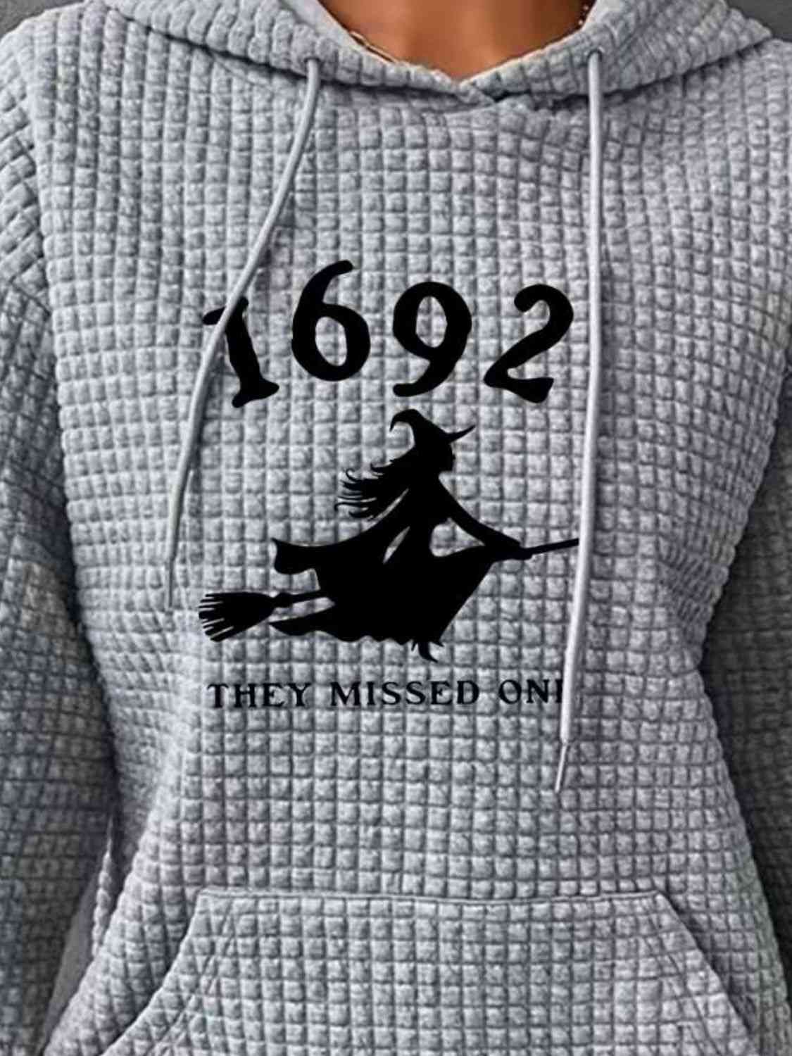1962 THEY MISSED ONE Graphic Hoodie with Front Pocket - By Baano
