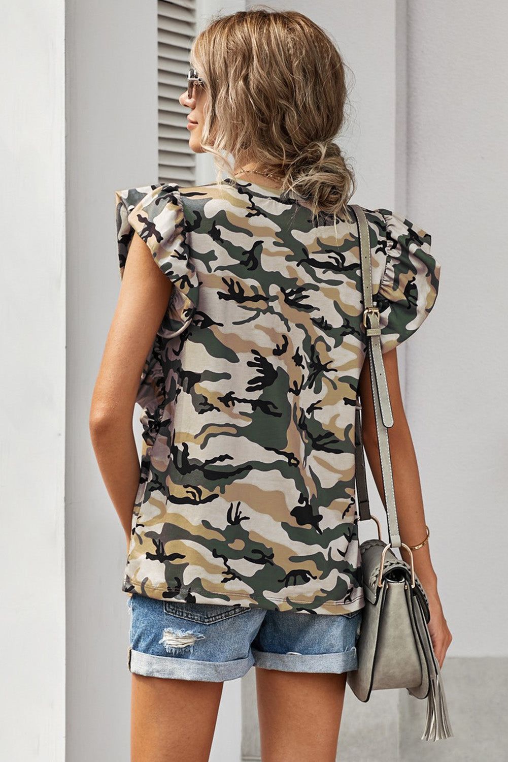 Camouflage Flutter Sleeve T-Shirt - By Baano