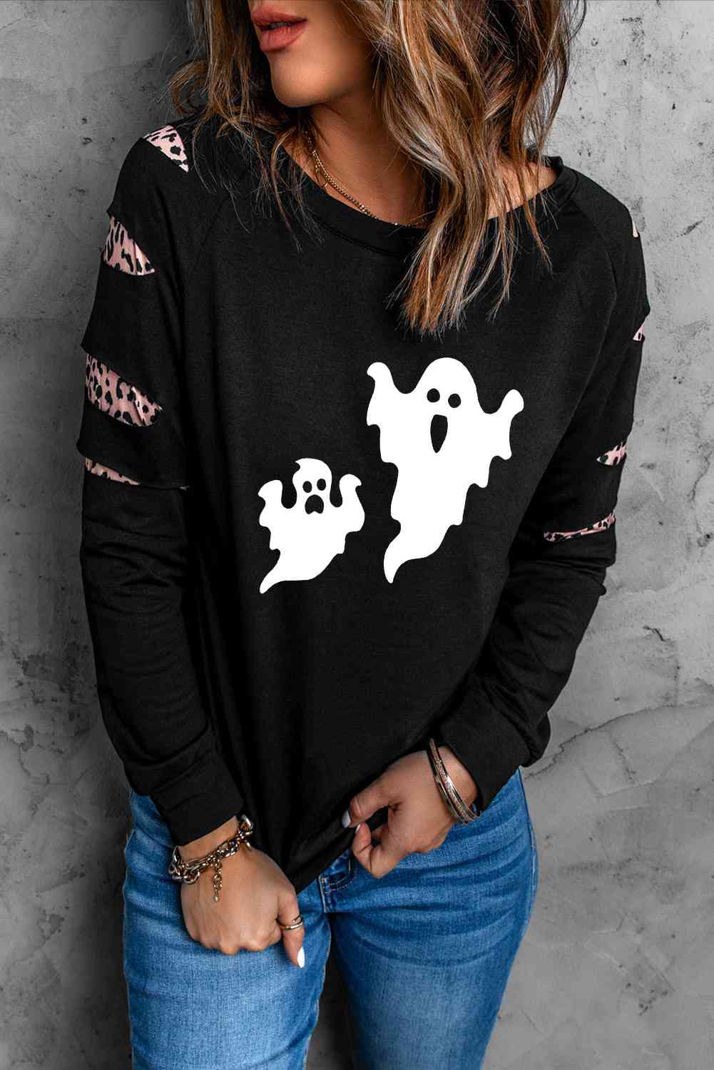 Ghost Graphic Round Neck Sweatshirt - By Baano