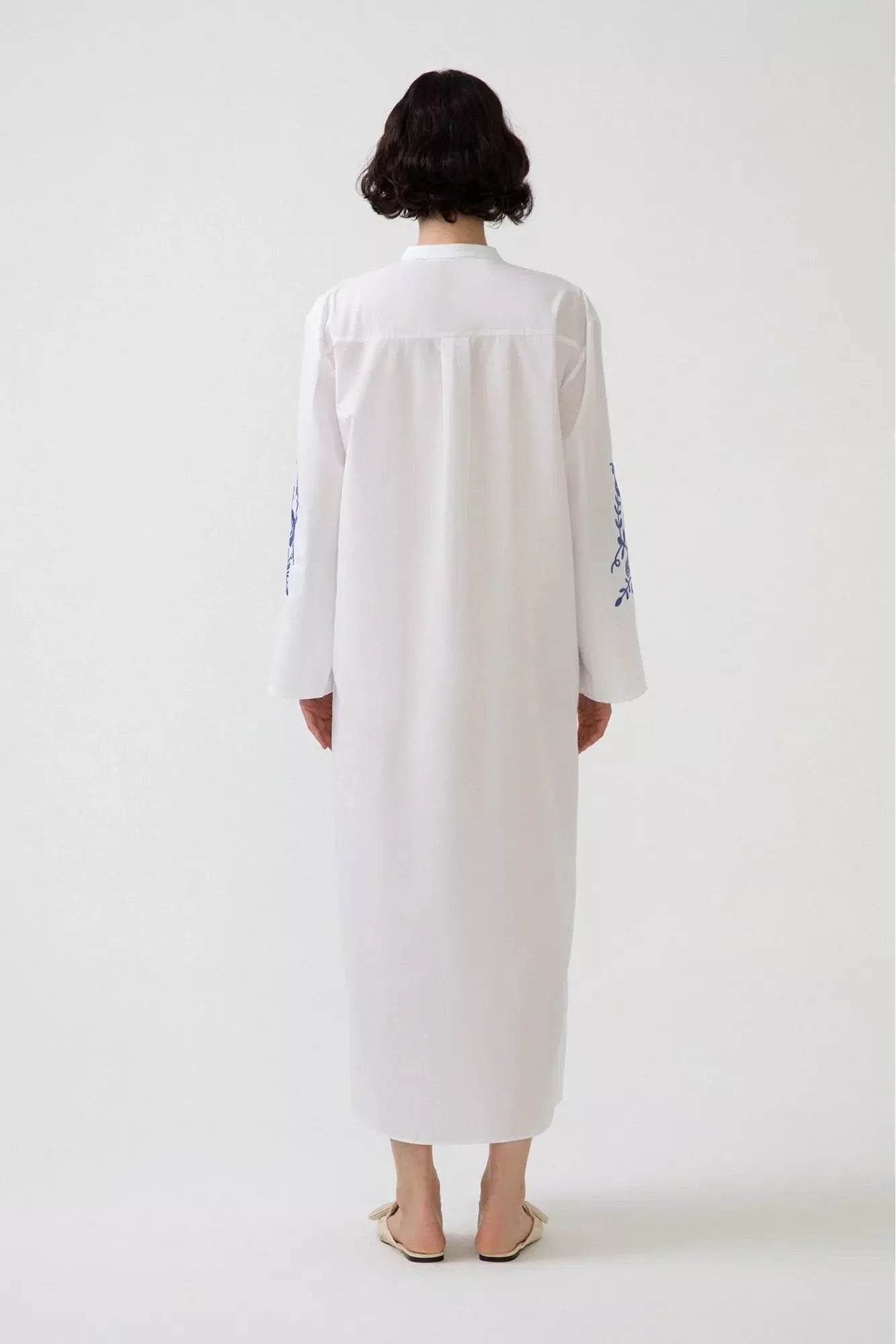 Zara White Embroidered Dress with Long Sleeve Dress By Baano   