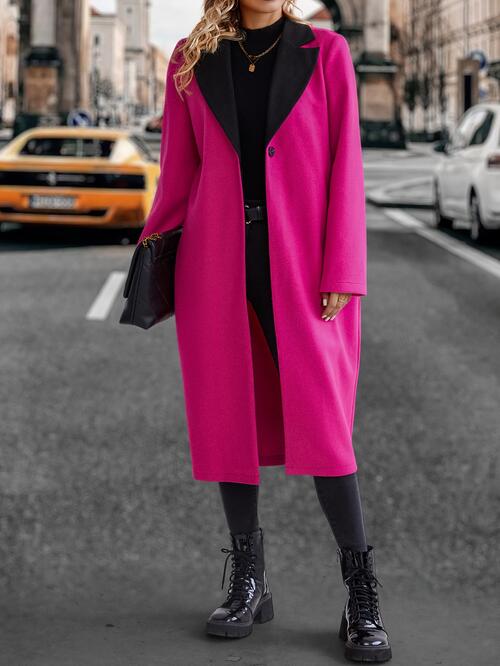 Collared Neck Buttoned Longline Coat - By Baano