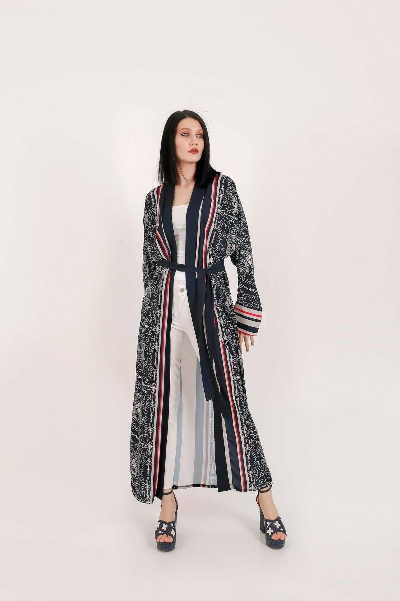 Jolie Japanese Inspires Open Front Kimono | By Baano