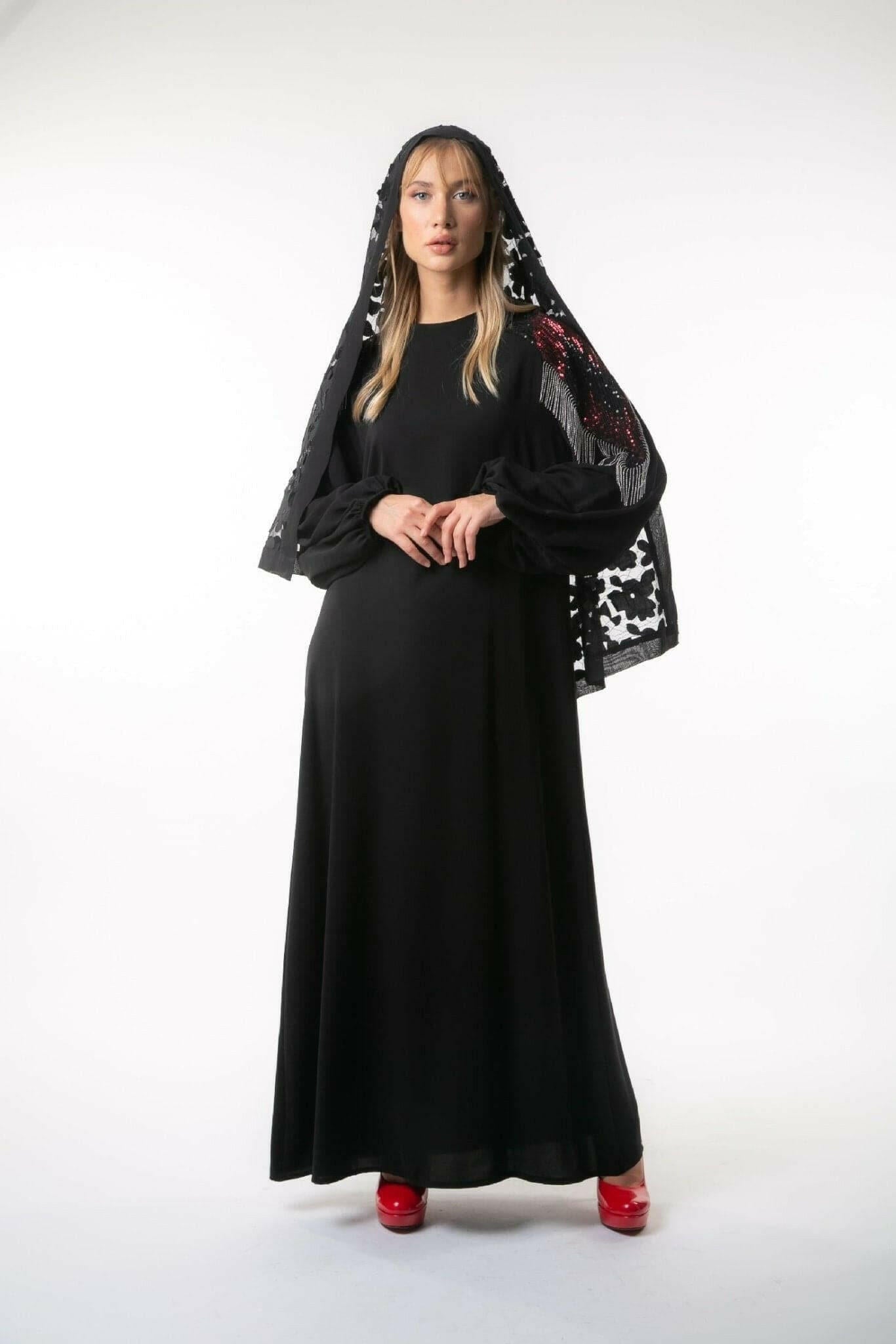 Layla Long Maxi Dress Abaya With Long Sleeves - By Baano