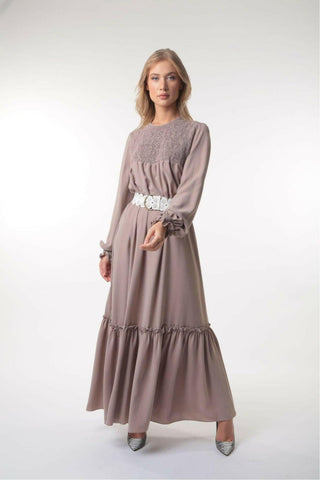 Mina Tiered Long Maxi With Long Sleeves - By Baano