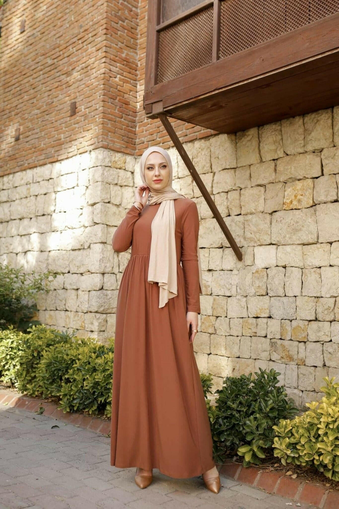 Natalia Long Maxi in Jersey with Side Pockets Jersey Dress BY Baano   