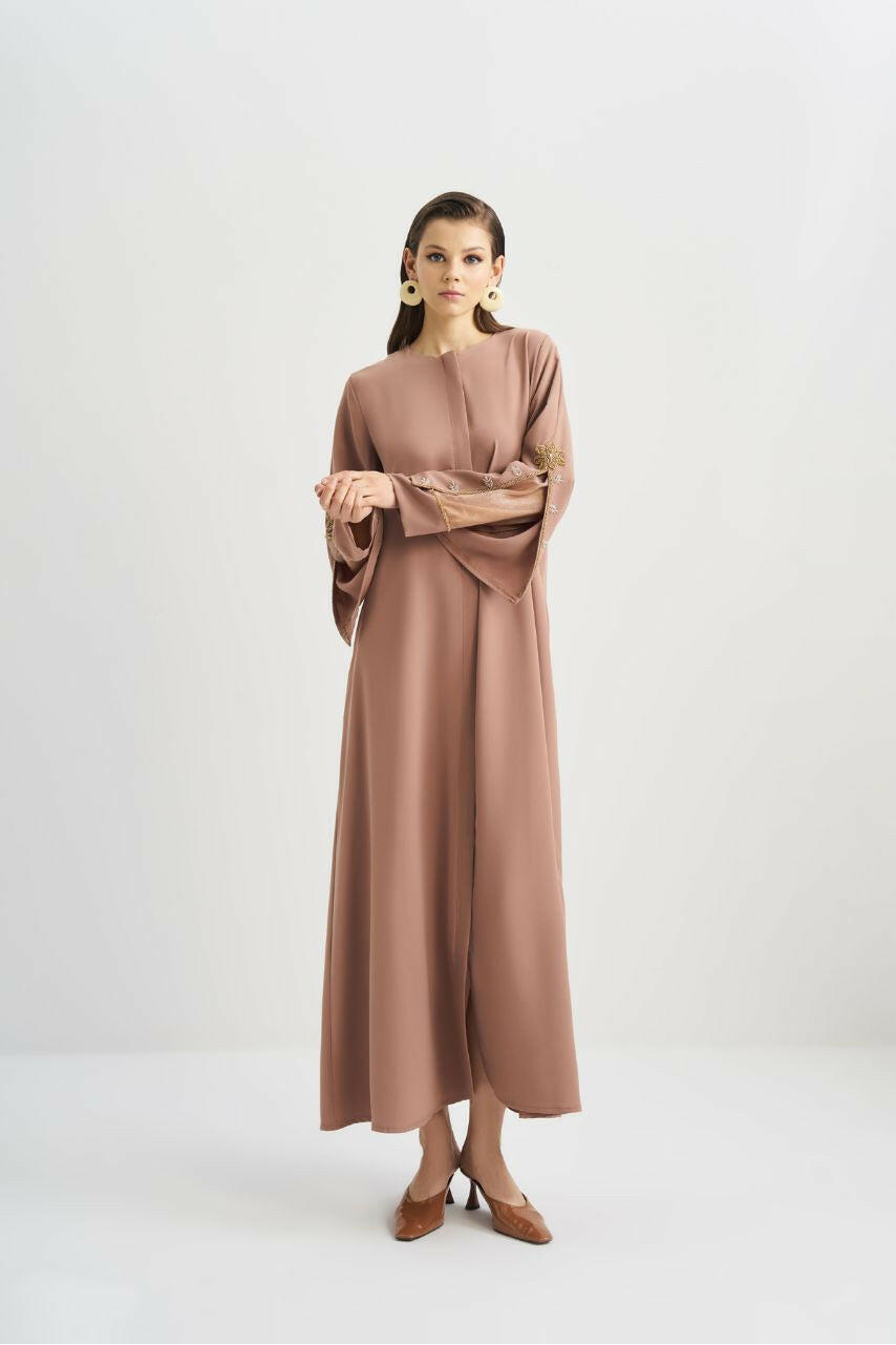Butterfly Sleeve Abaya with Front Zipper - By Baano