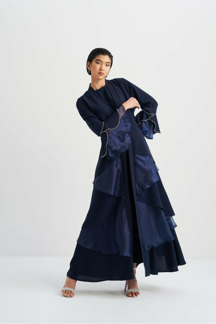 Luxurious Harper Abaya - Made with Premium Quality Fabric and Construction Abaya By Baano 40 Oxford Blue 