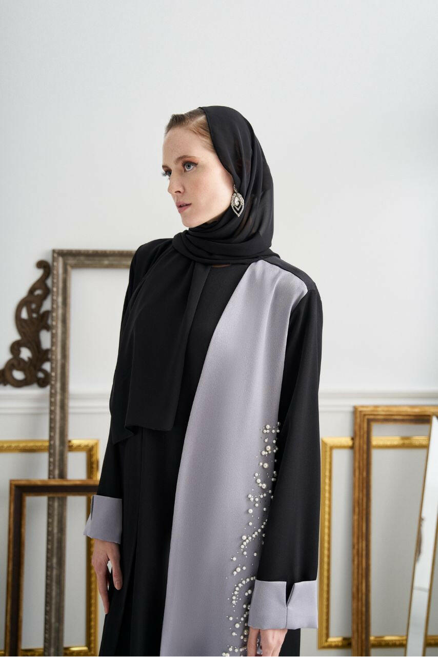The Luxurious Esme Abaya in Two Tone Abaya By Baano 38 Lavender 
