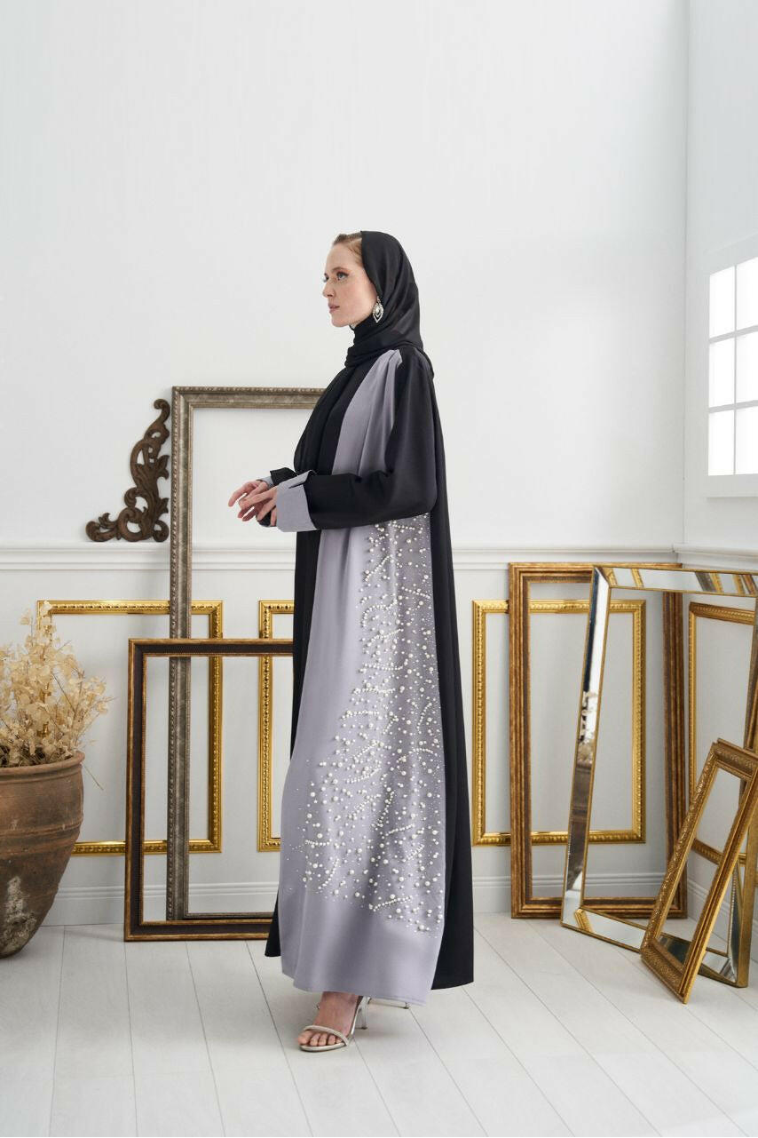 The Luxurious Esme Abaya in Two Tone Abaya By Baano 40 Lavender 