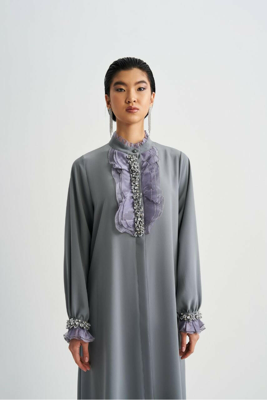 Muslim Women's Fashionable Emirati-Inspired Kaftan Abaya Kimono - Stylish, Modest, and Comfortable - Perfect for Ramadan, Eid, and Special Occasions Abaya By Baano   