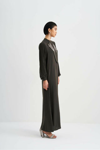 Front Designed Pleated Sleeve Abaya - Dressy, Elegant and Modest Islamic Clothing for Women - By Baano