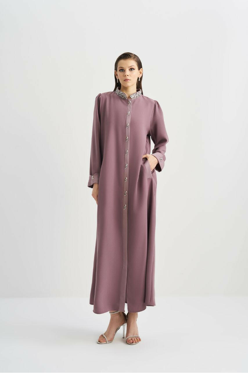 Women's Traditional Embellished Abaya Dress - Decorative Buttons - By Baano