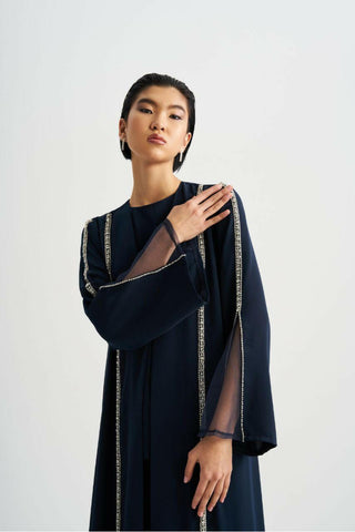 Nadia Islamic Wedding Abaya - Gorgeous Details' - Embellished SHEER Abaya - Long Sleeves - By Baano