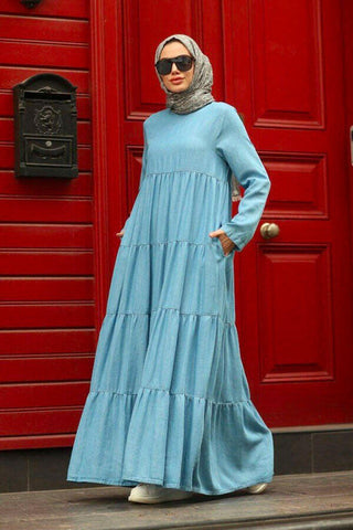 Tiered Long Maxi Dress - Modestly Designed - By Baano