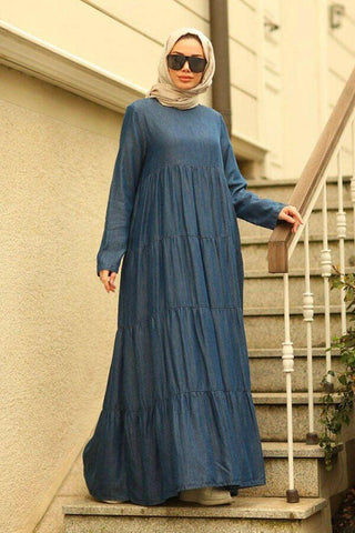 Tiered Long Maxi Dress - Modestly Designed - By Baano