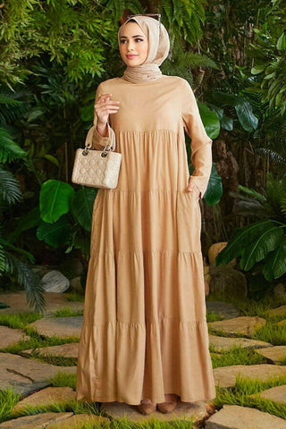 Tiered Long Maxi Dress - Modestly Designed - By Baano