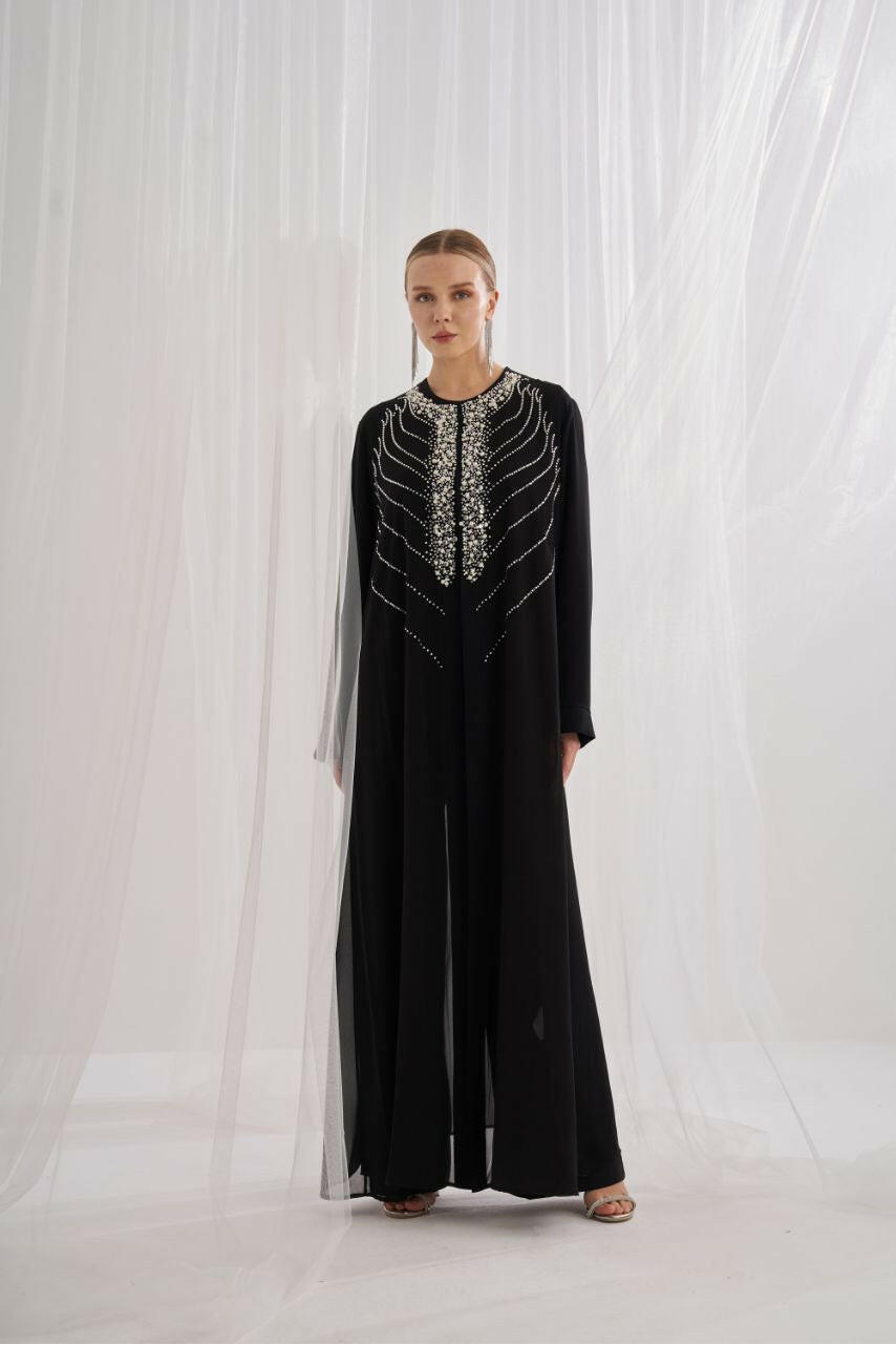 This Seasons Best Designed Abaya - Handmade with precision beadwork for a unique and stylish finish. Abaya By Baano 3 Black 