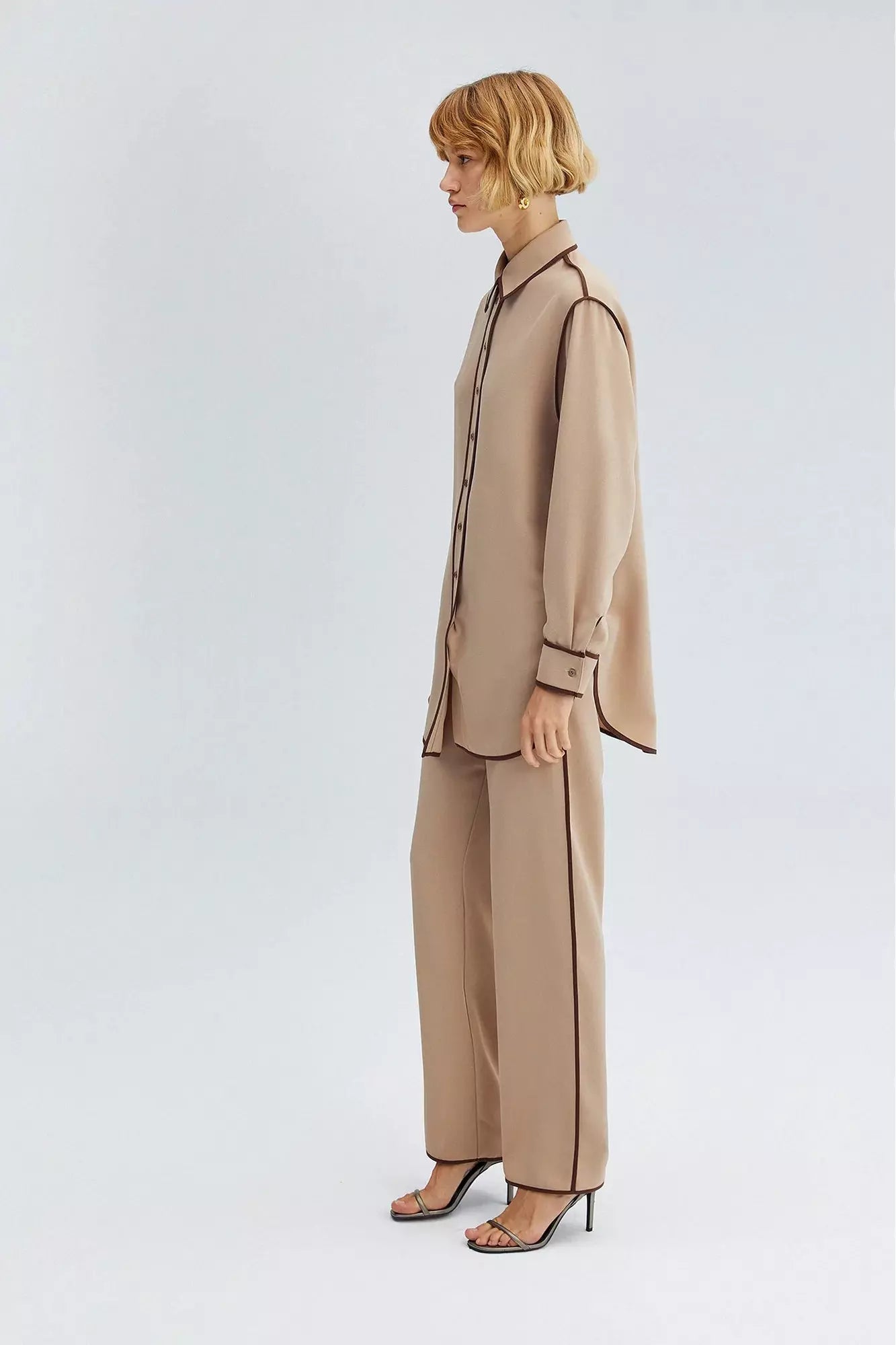 Piped Shirt Trousers Set - By Baano