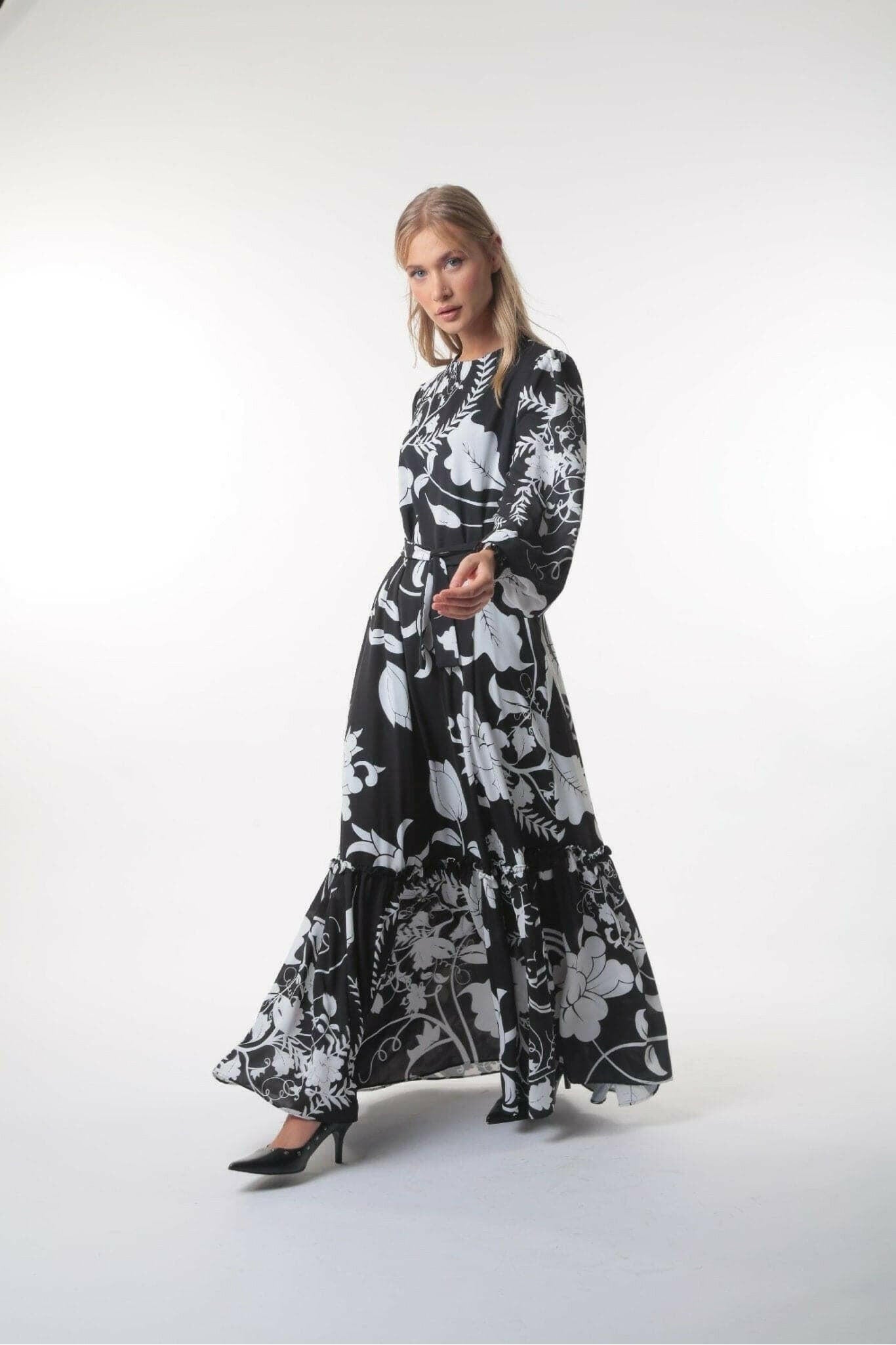 Roxy Long Maxi Dress with Long Sleeves Maxi Dress BY Baano   