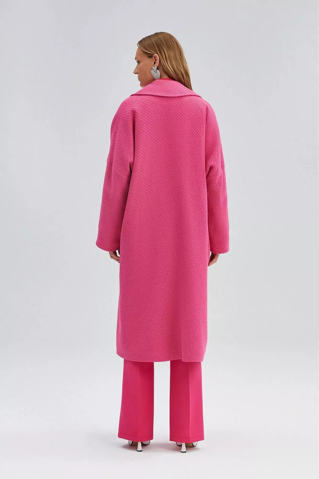 Ladies Nina Tweeted Coat in Pink - By Baano