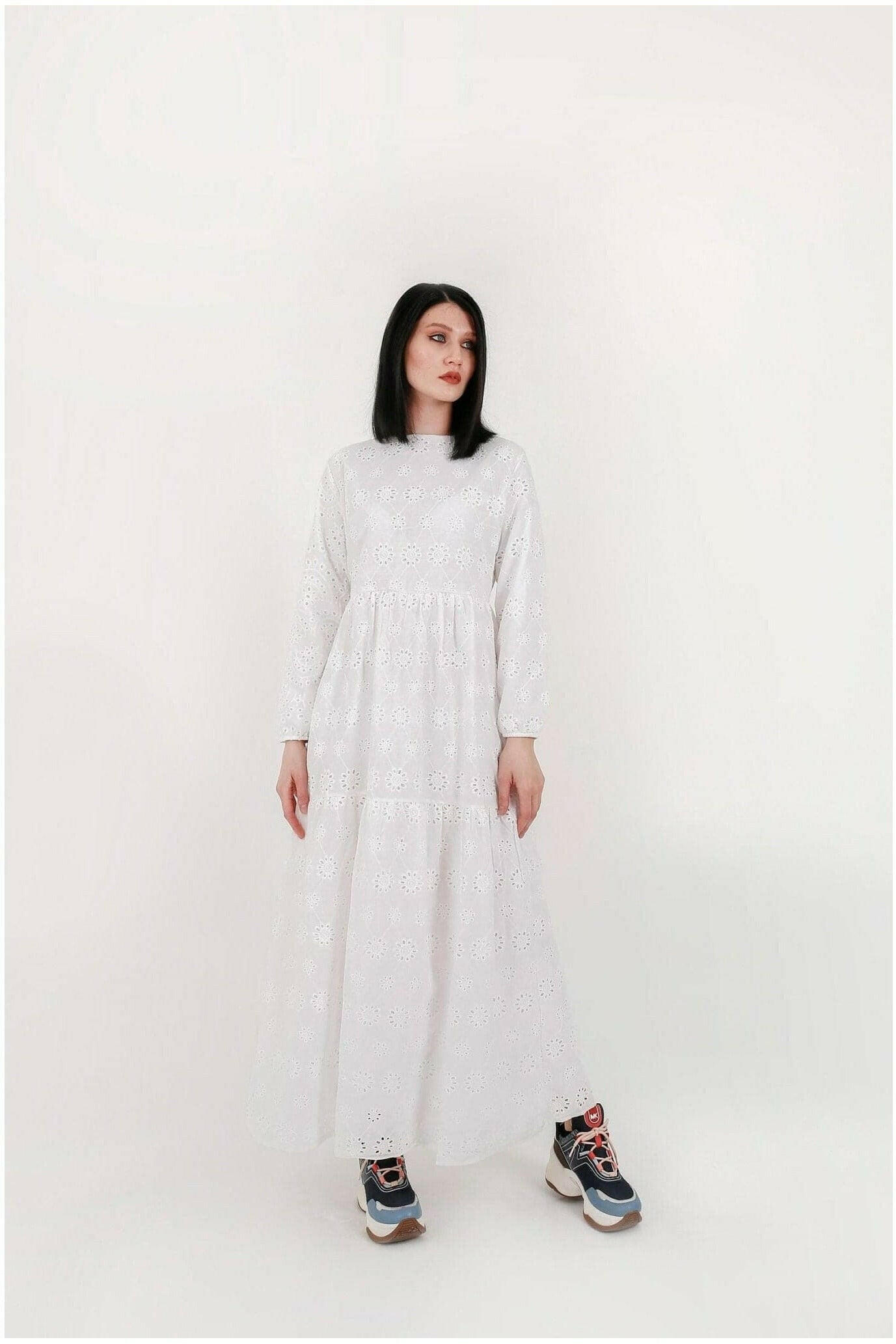 White Cotton Sienna Midi Dress Dress BY Baano   