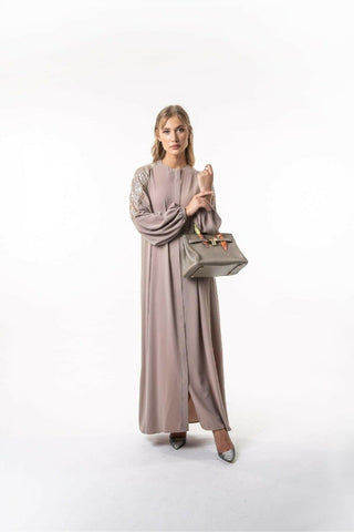 Zoie Long Abaya with Front Zipper